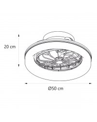 11570 ventilador de techo compacto con luz LED CCT blanco modelo Ramses de Alemar