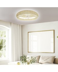 11569 ventilador de techo compacto con luz LED CCT blanco y bambú, diámetro Ø58cm modelo Milo de Alemar