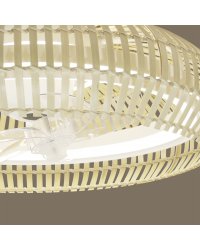 11569 ventilador de techo compacto con luz LED CCT blanco y bambú, diámetro Ø58cm modelo Milo de Alemar