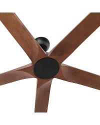 34192WT Ventilador de techo sin luz WIFI TUYA extra grande negro y 5 palas de madera en nogal, DC, modelo Bigwood de Faro