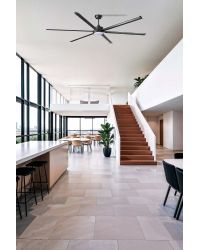 34207-130 Ventilador de techo con luz LED 32W 3000K, 6 palas, motor DC, diámetro Ø250cm, modelo Rotterdam 25 de Faro