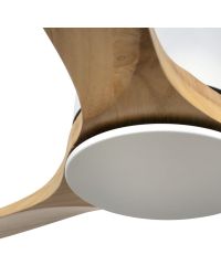 34201AWW Ventilador de techo sin luz extra largo blanco y 3 palas pino DC Wifi AP WIZ, Kauai de Faro Barcelona