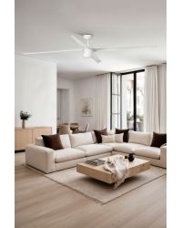 33494 Ventilador de techo con luz extra largo blanco DC modelo Attos Faro Barcelona