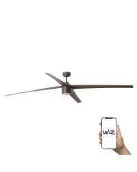 33495WW Ventilador de techo Attos con luz extra largo marrón DC Sistema Smart AP WIZ de Faro