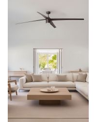 33495WW Ventilador de techo Attos con luz extra largo marrón DC Sistema Smart AP WIZ de Faro
