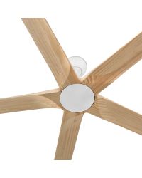 34191WT Ventilador de techo sin luz WIFI TUYA extra grande blanco y 5 palas de madera en pino, DC, modelo Bigwood de Faro
