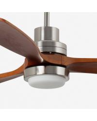 33463DCWW Ventilador de techo con luz  níquel y 3 palas nogal,  DC Smart APP WIZ modelo Lantau de Faro Barcelona