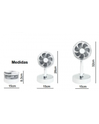 93.050/A Mini ventilador portátil de sobremesa blanco USB recargable de DH