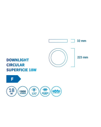 81.640/R/B/CCT Electro DH Downlight Circular LED Superficie 18W CCT