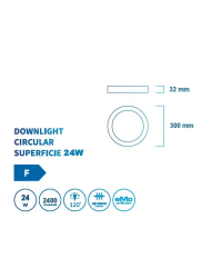 81.645/R/B/CCT Electro DH Downlight Circular LED Superficie 24W CCT