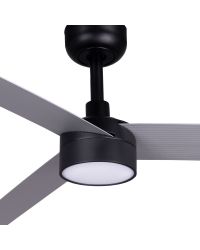 34287-1TW Ventilador de techo con luz LED CTT negro mate y 3 palas aluminio extra grande, DC, modelo Cruiser de Faro Barcelona