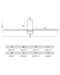33828-1TW Ventilador de techo con luz LED CCT blanco DC, Ø1300mm, modelo Punt de Faro