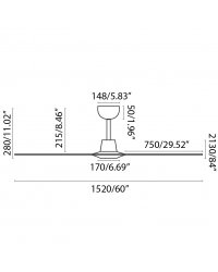 33519WT Ventilador de techo sin luz Morea marrón oscuro y 3 palas arce, DC, Smart APP Tuya de Faro