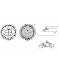 0129100198 Campana LED UFO PRO con driver Philips, potencia 120/160/200W y temperatura CCT de Prolux
