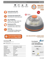 816108 Hero Driver Led Baliza Emergencia V16 Geolocalizable Homologada DGT