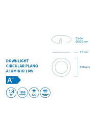 DOW-278 ATMOSS Downlight circular Aluminio LED 18W 4200K 120º 1350Lm