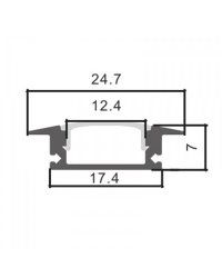 LM3705 LEDME Perfil Aluminio De Empotrar 2M