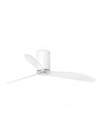 32039 Ventilador de techo sin luz cuerpo blanco mate y 3 palas transparentes, DC mimi tube de Faro Barcelona