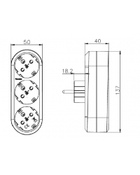 1333 FAMATEL Adaptador Triple Enchufe Frontal T.T. 16A 230V