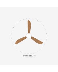 34360WT1B Ventilador de techo con luz y WIFI, marrón, DC, exterior, 3 palas roble, modelo Outwood de Faro
