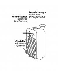 16049 mini ventilador con humidificador portátil arena modelo bruma de Alemar
