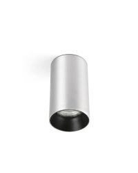 43776 plafón de techo aluminio cepillado y anillo interior negro modelo Stan de Faro Barcelona