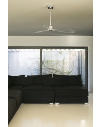 33394 Ventilador de techo sin luz cromo y transparente 3 palas DC Justfan de Faro Barcelona