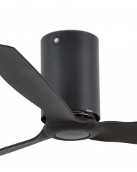 32043 Ventilador de techo sin luz cuerpo negro mate y 3 palas negro mate, DC mimi tube de Faro Barcelona