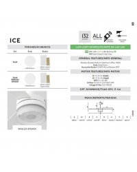 33460 Ventilador de techo con luz y tres palas reversibles blanco y arce modelo Ice de Faro Barcelona