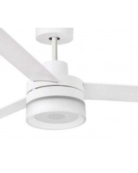 33460 Ventilador de techo con luz y tres palas reversibles blanco y arce modelo Ice de Faro Barcelona