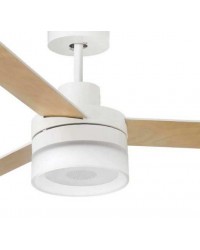 33460 Ventilador de techo con luz y tres palas reversibles blanco y arce modelo Ice de Faro Barcelona