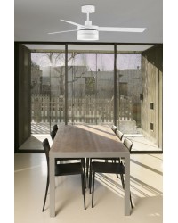 33460 Ventilador de techo con luz y tres palas reversibles blanco y arce modelo Ice de Faro Barcelona