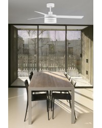 33460 Ventilador de techo con luz y tres palas reversibles blanco y arce modelo Ice de Faro Barcelona