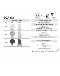 33701 Ventilador de techo con luz aluminio 4 palas gris/arce modelo Icaria de Faro Barcelona