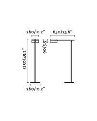 29569 Lámpara pie de salón negro y madera Loop Faro Barcelona