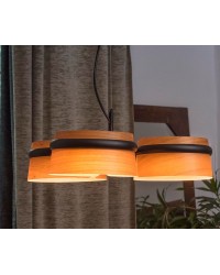 29567 lámpara colgante negro y madera Loop Faro Barcelona