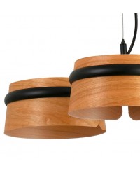 29567 lámpara colgante negro y madera Loop Faro Barcelona