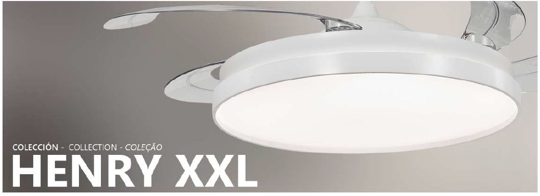 11568 Ventilador de techo con luz LED CCT blanco modelo Henry XXL de Alemar
