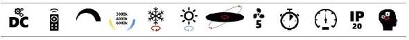 11570 ventilador de techo compacto con luz LED CCT  modelo Ramses de Alemar