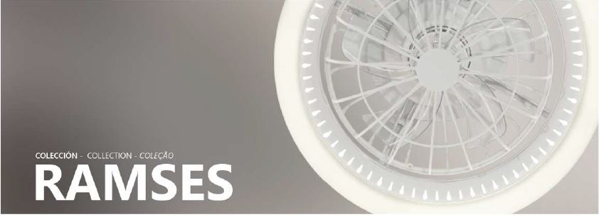 11570 ventilador de techo compacto con luz LED CCT blanco modelo Ramses